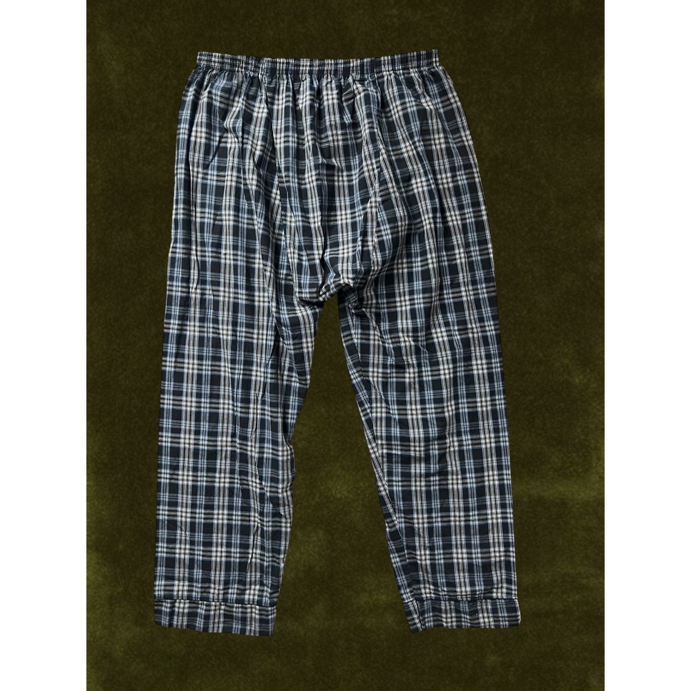 Bill Blass Mens Pajama Set Navy White Plaid Long Sleeve Button Down XL Sleepwear - Picture 7 of 12